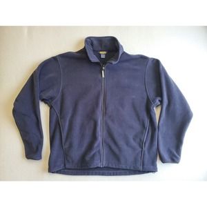 WOOLRICH Men Fleece Jacket L Blue Full Zip Polyester Soft Warm Long Sleeve